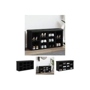 The Living Store - Schuhbank Schwarz 102x32x50 cm Holzwerkstoff - Schuhbank - Garderobe - Eingangsbereich Dekoration - Möbel - Wohnzimmermöbel
