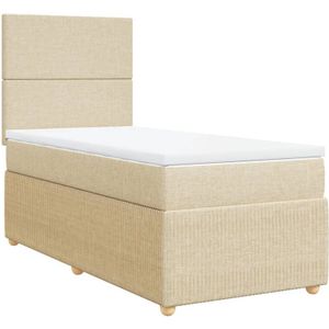 Vidaxl - Boxspringbett mit Matratze Creme 90x190 cm Stoff