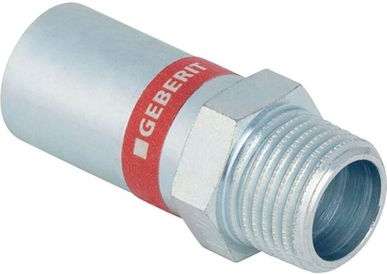 Geberit Mapress C-Stahl Übergang mit Außengewinde und Einschubende Außendurchmesser 15mm