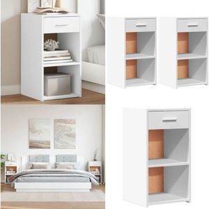 Vidaxl - Nachttische 2 Stk. Weiß 35x34x65 cm Holzwerkstoff - Nachttisch - Holzwerkstoff - Weißer Nachttisch - Sideboard - Kommode - Home & Living