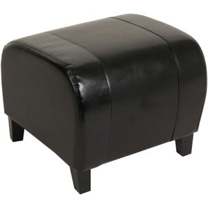 Hocker Sitzwürfel Sitzhocker Aversa, Leder + Kunstleder, 37x45x47 cm MVG-zertifiziert schwarz