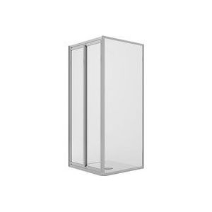 Idralite - Duschkabine eckig Saloon mit 2 Schwenktüren Klarglas h 185 mod. Clint 75x90 cm Öff. 90