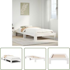 vidaXL Massivholzbett ohne Matratze Weiß 90x190 cm Kiefernholz