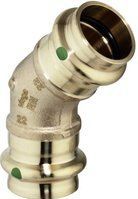 Sanpress Bogen 116156 35 mm, 45°, mit SC-Contur, Rotguss oder Siliziumbronze - Viega