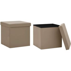 Vidaxl - Hocker mit Stauraum 2 Stk. Cappuccino-Braun pvc