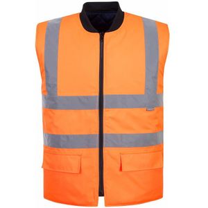 Wasserabweisende, wendbare Warnweste mit Steppfutter Orange 5XL - Portwest