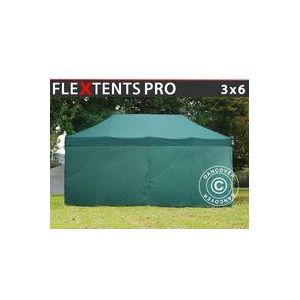 Faltzelt Faltpavillon Wasserdicht FleXtents pro 3x6m Grün, mit 6