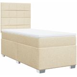 Vidaxl - Boxspringbett mit Matratze Creme 100x200 cm Stoff