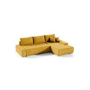 Petits-meubles - Ecksofa, gerade, umwandelbar, 4-Sitzer, mit Truhe Jonas Gelb