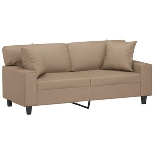 Vidaxl - 2-Sitzer-Sofa mit Zierkissen Cappuccino-Braun 140 cm Kunstleder