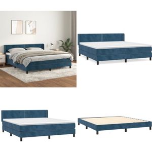 Vidaxl - Boxspringbett mit Matratze Dunkelblau 180x200 cm Samt - Samtbett - Boxspringbett - Doppelbett - Bettenkauf - Luxusbett - Home & Living