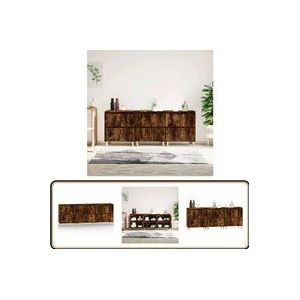 Vidaxl - Sideboards 3 Stk. Räuchereiche 60x35x70 cm Holzwerkstoff - Holz Sideboard - Wohnzimmermöbel - Regal - Schreibtisch - Sideboard Set