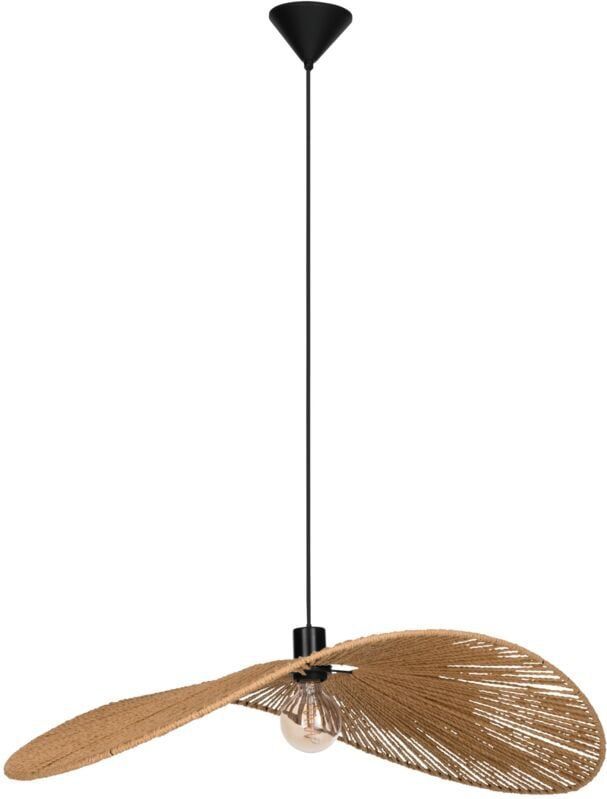 Eglo - Hängelampe Siruela, Pendelleuchte über Esstisch, fsc zertifiziert, Esszimmerlampe aus Papier in Natur und Metall in Schwarz, Hängeleuchte mit