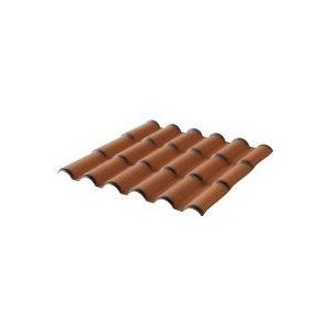 Mccover - PVC-Dachplatte mit romanischem Ziegelprofil 201 cm x 108 cm - Farbe - Antik, Gesamtbreite der Platte - 108 cm, Gesamtlänge der Platte - 201