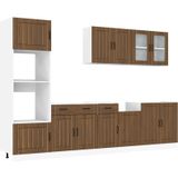 Vidaxl - 7-tlg. Küchenschrank-Set Lucca Braun Eichen-Optik Holzwerkstoff