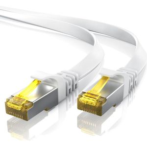 Primewire - LAN-Kabel CAT.7, RJ-45 (Ethernet), cat 7 Flachband u/ftp Gigabit Netzwerkkabel 10 Gbit/s Patchkabel - 7,5m