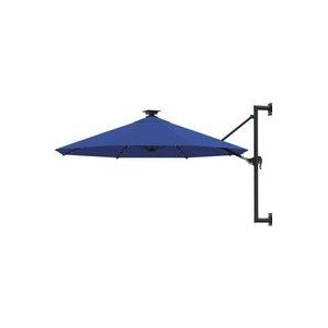 Sonnenschirm zur Wandmontage mit LEDs 300 cm Blau Vidaxl