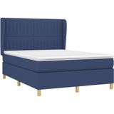 Vidaxl - Boxspringbett mit Matratze Blau 140x200 cm Stoff