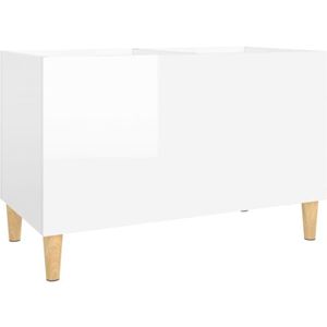 Plattenschrank Hochglanz-Weiß 74,5x38x48 cm Holzwerkstoff Vidaxl