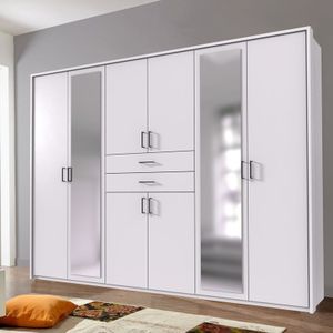 Lomadox - Kleiderschrank 273cm in weiß DUNBAR-43, inkl. Passepartout