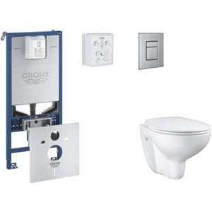 Grohe - Rapid slx - Set Vorwandelement, wc mit Softclose-Sitz und Skate Cosmopolitan-Betätigungsplatte, Edelstahl gebürstet SANI11BB2103