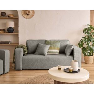 Bestmobilier - Topaze - 2-sitzer einzelsofa - aus bouclé-stoff - taupe