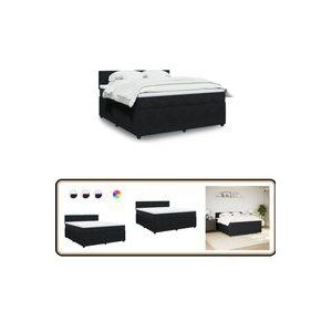 Vidaxl - Boxspringbett mit Matratze Schwarz 180x200 cm Samt