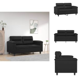 2-Sitzer-Sofa Schwarz 120 cm Kunstleder - 2-Sitzer Sofa - Schwarzes Sofa - Leder Sofa - Wohnzimmersofa - Modernes Sofa