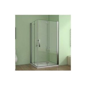 Duschparadies-de - 80X110cm Duschkabine Eckeinstieg Duschabtrennung Duschwand Dusche esg nano Glas Duschtür Höhe 185cm