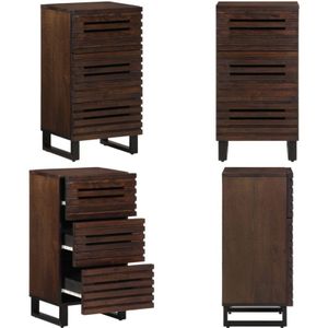 vidaXL Sideboard Braun 40x34x75 cm Massivholz Mango