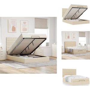 Vidaxl - Ottoman-Bett mit Matratze Creme 140x200 cm Stoff - Ottoman-Bett - Ottoman-Betten - Bettrahmen - Bettgestell
