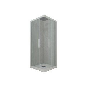 Forte - Eck-Duschkabine in pvc 90x90 Klarglas Matt-Weiß Kolors