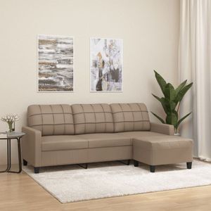Torana - 3-Sitzer-Sofa mit Hocker Cappuccino-Braun 180 cm Kunstleder