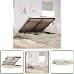 VidaXL Ottoman-Bett ohne Matratze Creme 160x200 cm Stoff