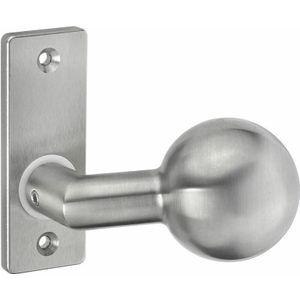AMF - Knopfkurzschild 438 gekröpft, drehbar, 87x32x6 mm, Knopf ø 55mm,Edelstahl