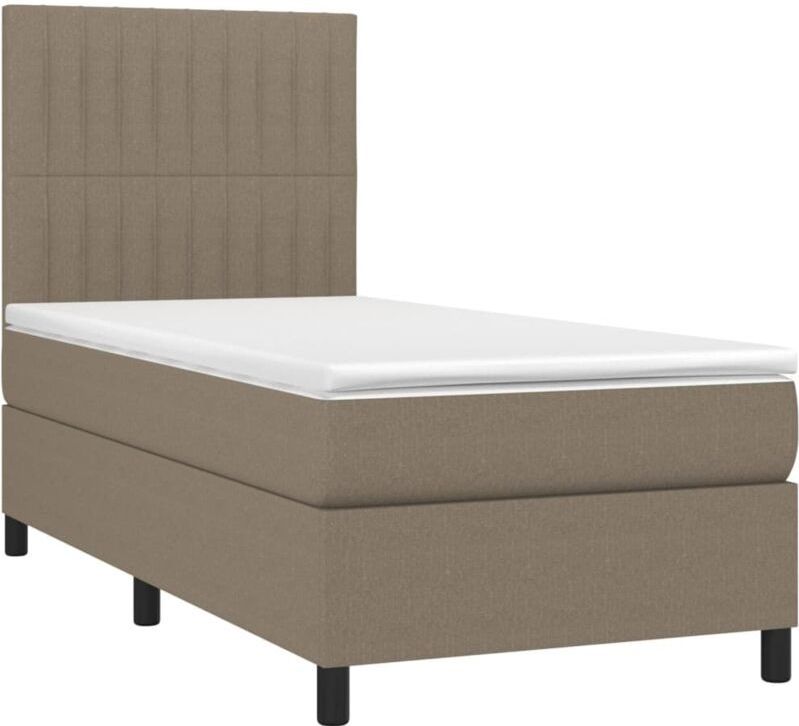Vidaxl - Boxspringbett mit Matratze Taupe 100x200 cm Stoff