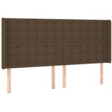 Kopfteil mit Ohren Dunkelbraun 203x16x118/128 cm Stoff Vidaxl