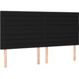 Kopfteile 4 Stk. Schwarz 100x5x78/88 cm Stoff Vidaxl