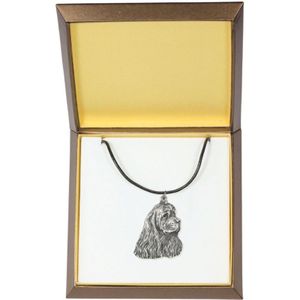 American Cocker Spaniel - Halskette mit Hund in Geschenkverpackung, versilbertes Medaillon für Hundefans, eindrucksvoller Anhänger von Art-Dog