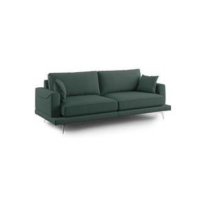 Divani.store - Dorian modernes Sofa aus weichem, schmutzabweisendem Stoff T05 218 cm grün