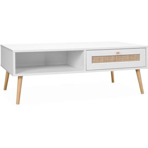 Sweeek - Couchtisch mit Rohrgeflecht 110 x 59 x 39 cm