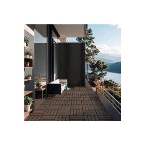 Wpc Holzfliesen bavaro Farbe: Dunkelbraun, Menge: 1 m² Terrassenfliesen Holzfliesen Klickfliese Bodenfliesen - Home Deluxe