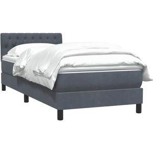 Boxspringbett mit Matratze Dunkelgrau 90x210 cm Samt Vidaxl