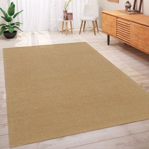 Teppich Wohnzimmer Jute Naturfaser Boho Melierte Optik Handgemacht Braun Beige 80x250 cm - Paco Home