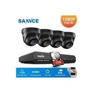 Sannce - 1080P Heimvideo-Sicherheitssystem mit 1080N dvr mit 4 Kameras des Typs a – 2 tb Festplatte