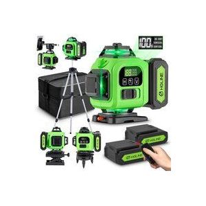 Onevan - LED-Spiel Laser-Nivelliergerät 4D 16 Laserlinien, mit Stativ für 1.2m Lasernivelliergeräte + 2 Neue aufgerüstete Batterie– 25 m – LK-806