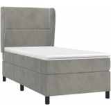 Boxspringbett mit Matratze Hellgrau 90x200 cm Samt Vidaxl
