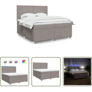 VidaXL Boxspringbett mit Matratze Taupe 200x200 cm Stoff