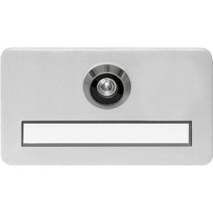 Türschild mit Spion Namensschild 120x70x6mm für ts 29-49mm Silber eloxiert - Solido