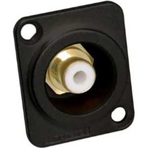 Acjb-wht Cinch-Steckverbinder Flanschbuchse Polzahl: 2 Mono Schwarz, Weiß 1 St. - Amphenol